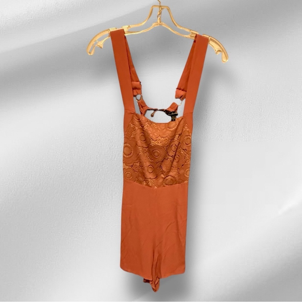 For Love & Lemons Lace Shorts Overall Romper‎